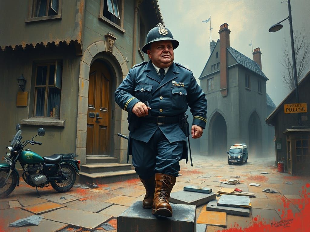 Police Constable in Surreal Expressionist Style