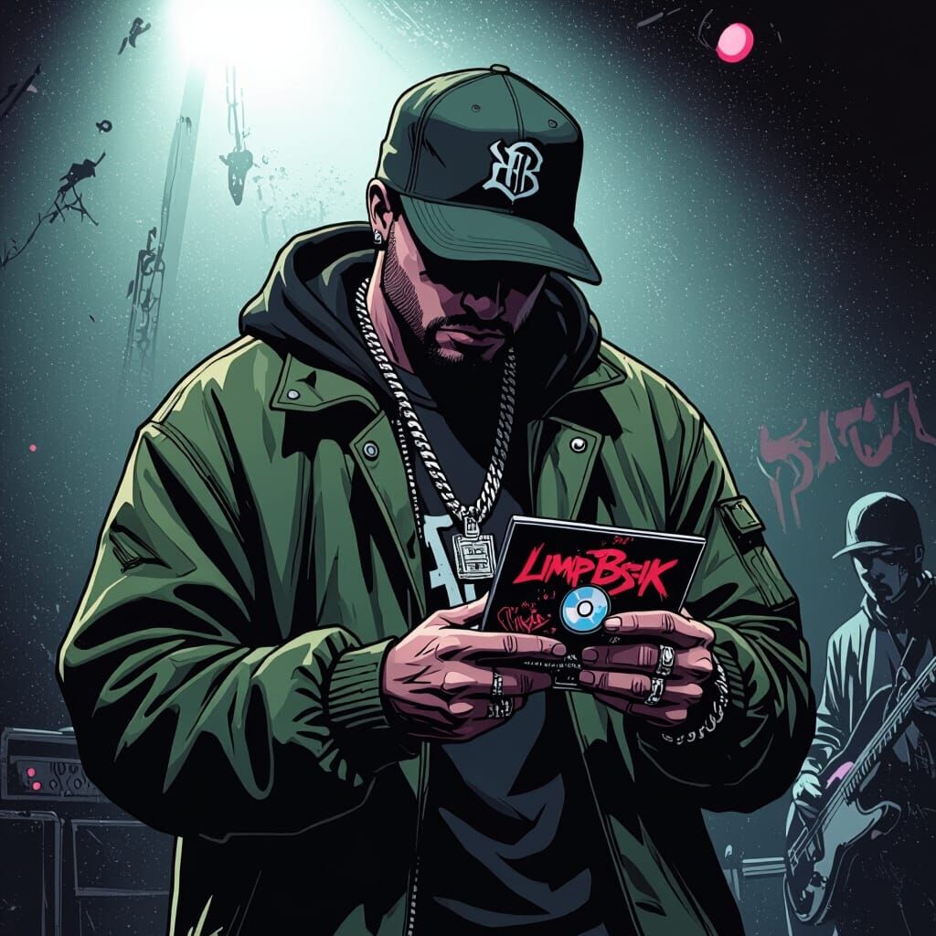 Limp Bizkit Album Cover Art in Comic Book Style