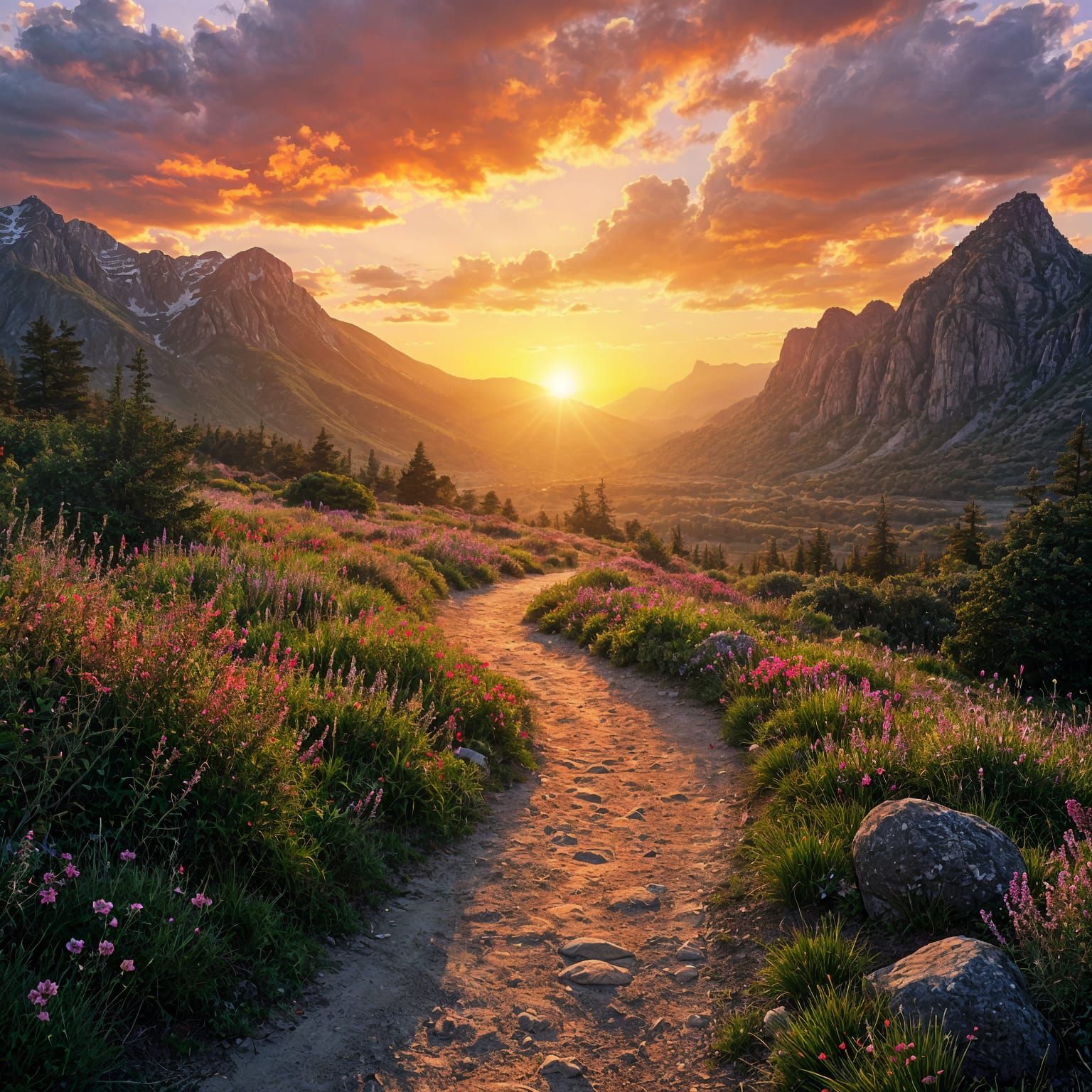 Vibrant Sunset Illuminates Path to Bright Future