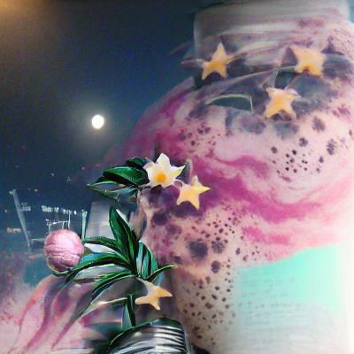 Flowers Floating in Space: Digital Art