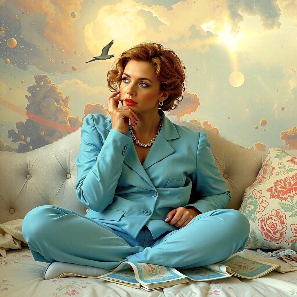 Colorful Abstract Pattern on Cloudy Sky