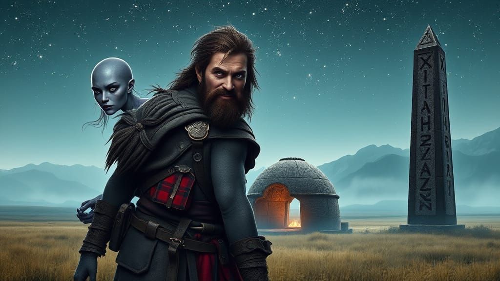 Guardian of the Ancient Loom in Starry Night