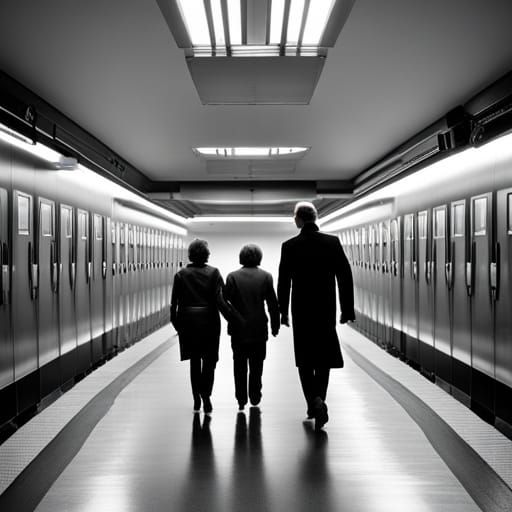 Hospital Hallway with Cardiology Sign in Matte Painting