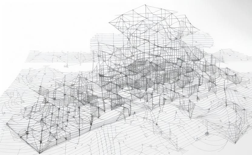 Complex Graphic Score with Geometric Architectural Elements