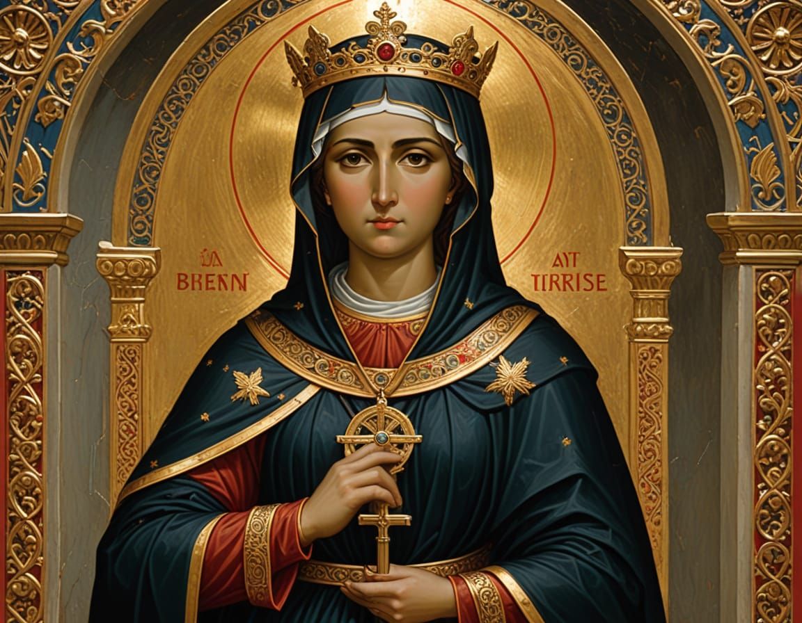 Ancient Virgin Martyr in Byzantine Style