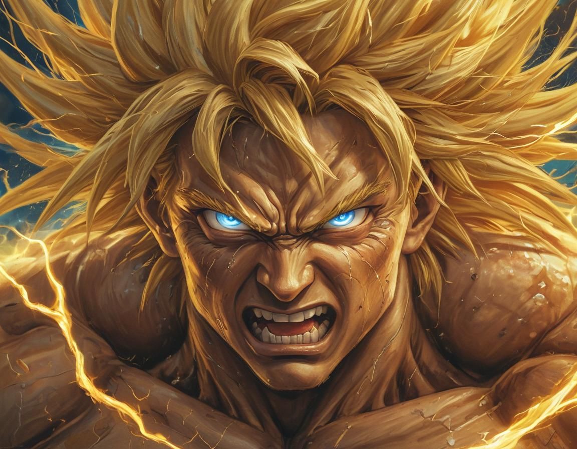 Berserk Super Saiyan Portrait in Anime Style