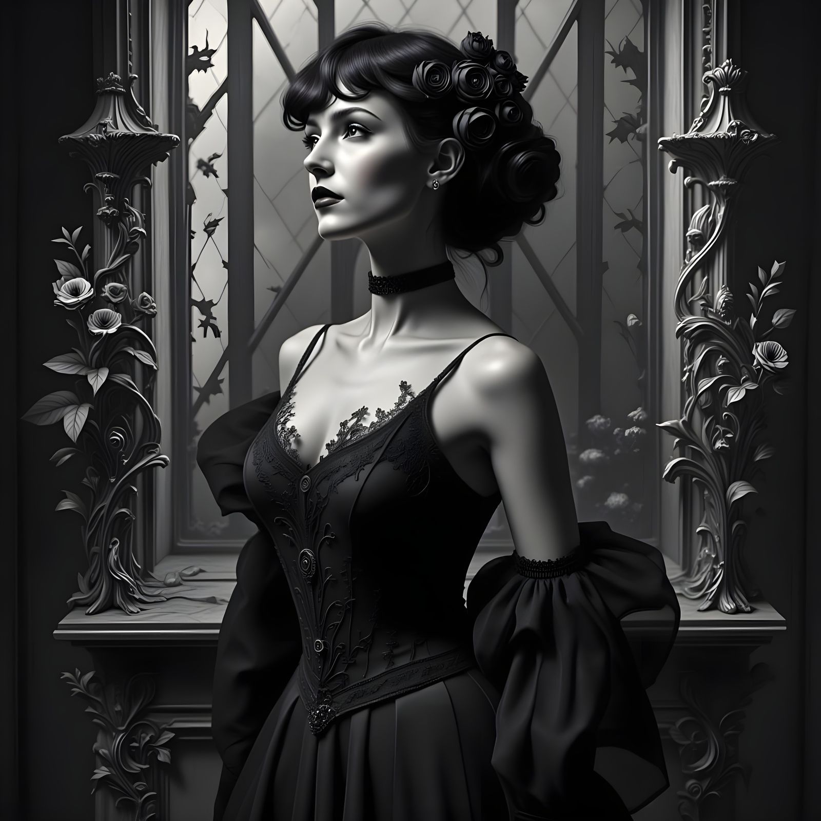 Gothic Beauty by the Window