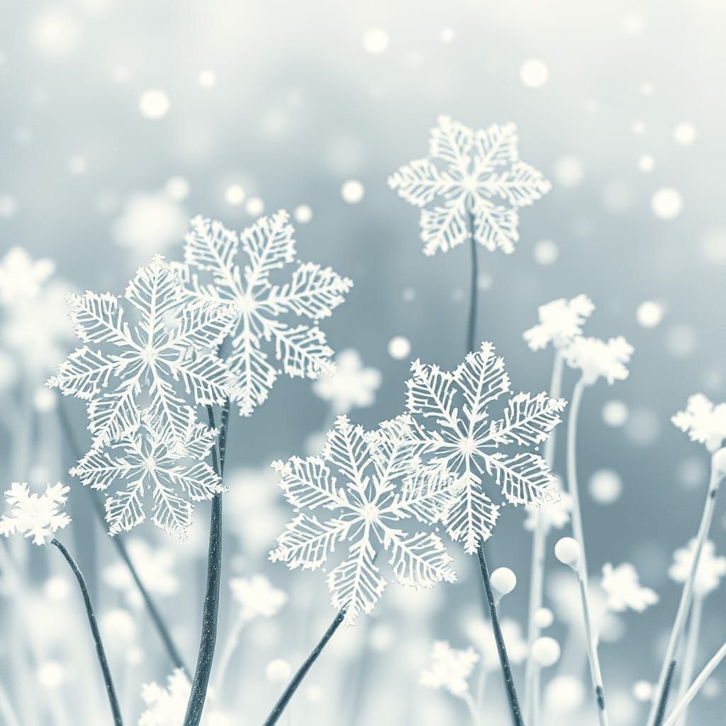 Serene White Garden Blooms with Delicate Snowflake Flowers i...