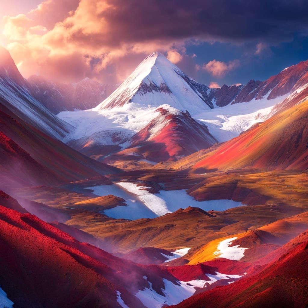Majestic Vinicunca, Peruvian Andes in Vibrant Hues