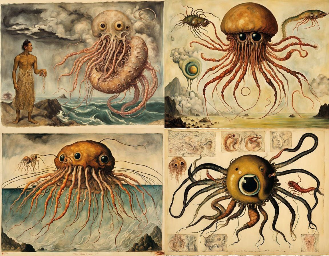 Grotesque Surrealist Hybrid Emerges from Vivisection Nightma...