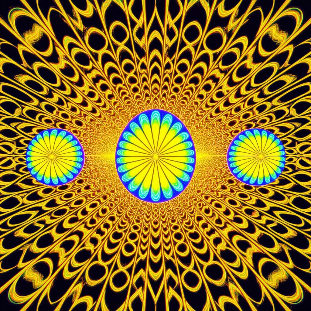 Op Art Egg Slices in Neon Colors