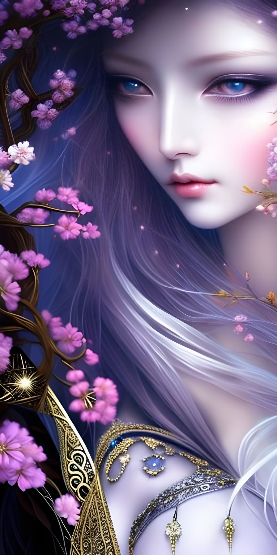 Beautiful Princess in Snow Forest