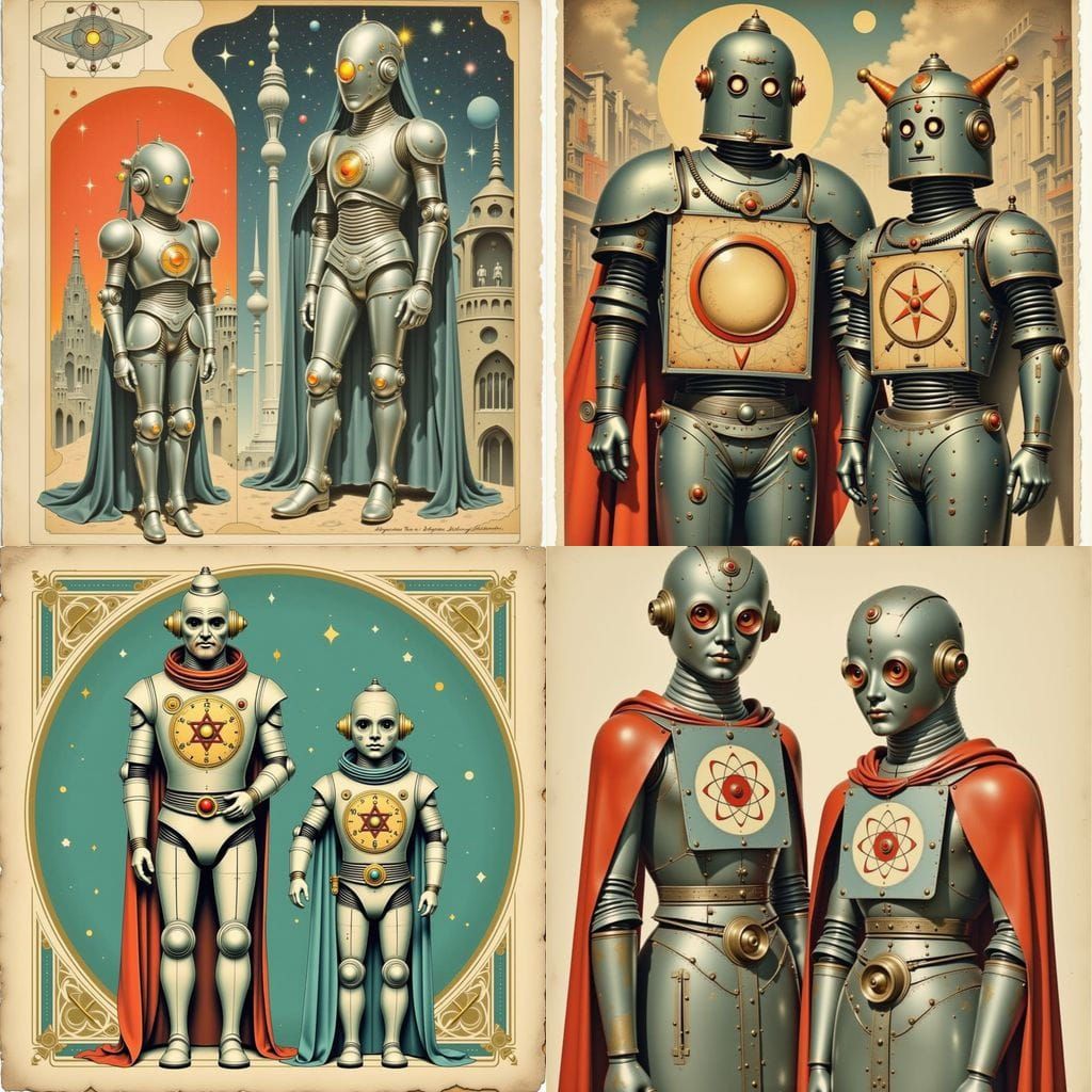 Vintage Sci-Fi Saints in Art Deco Armor