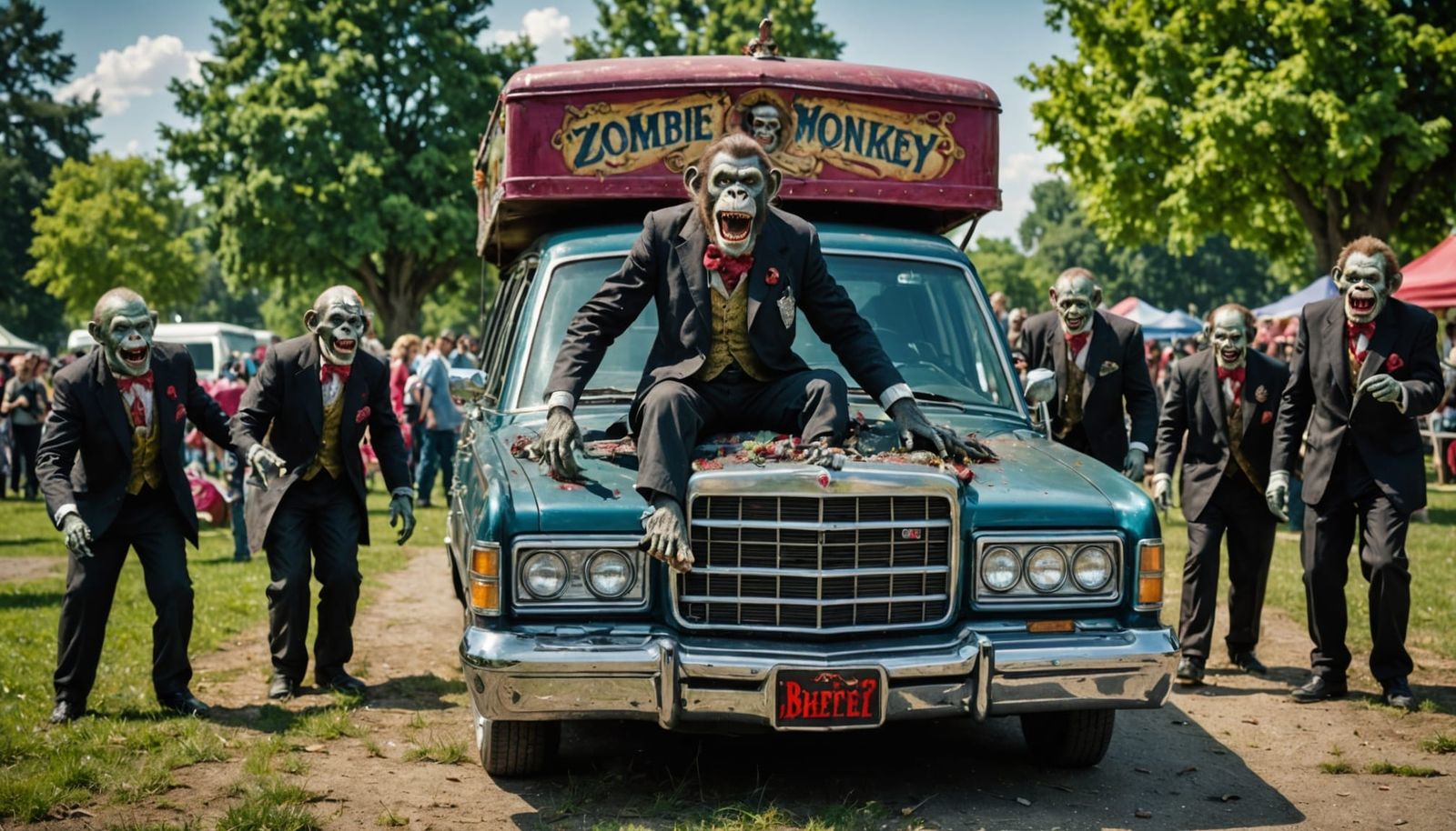 Macabre Zombie Monkey Monster Circus Clowns Descend Upon Cem...