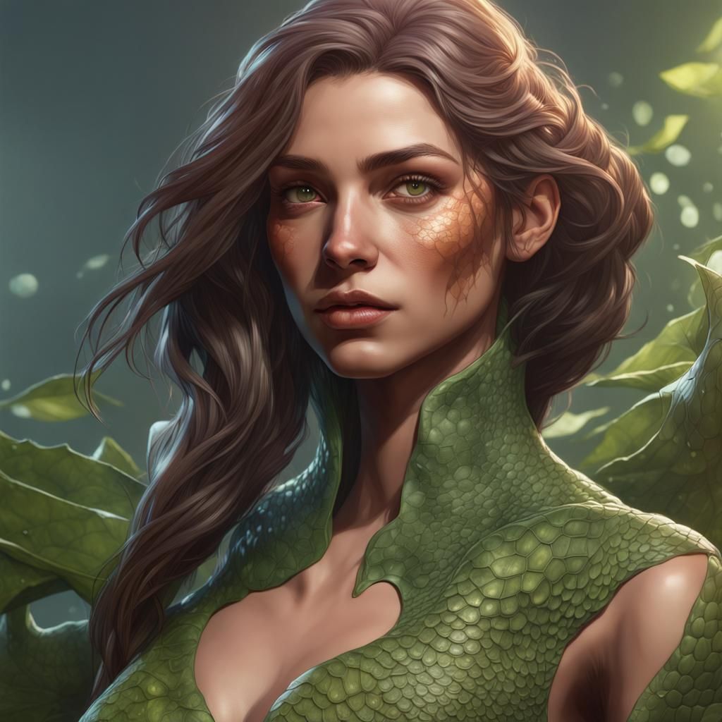 Reptilian Transformation: Hyperdetailed Portrait in Unreal E...