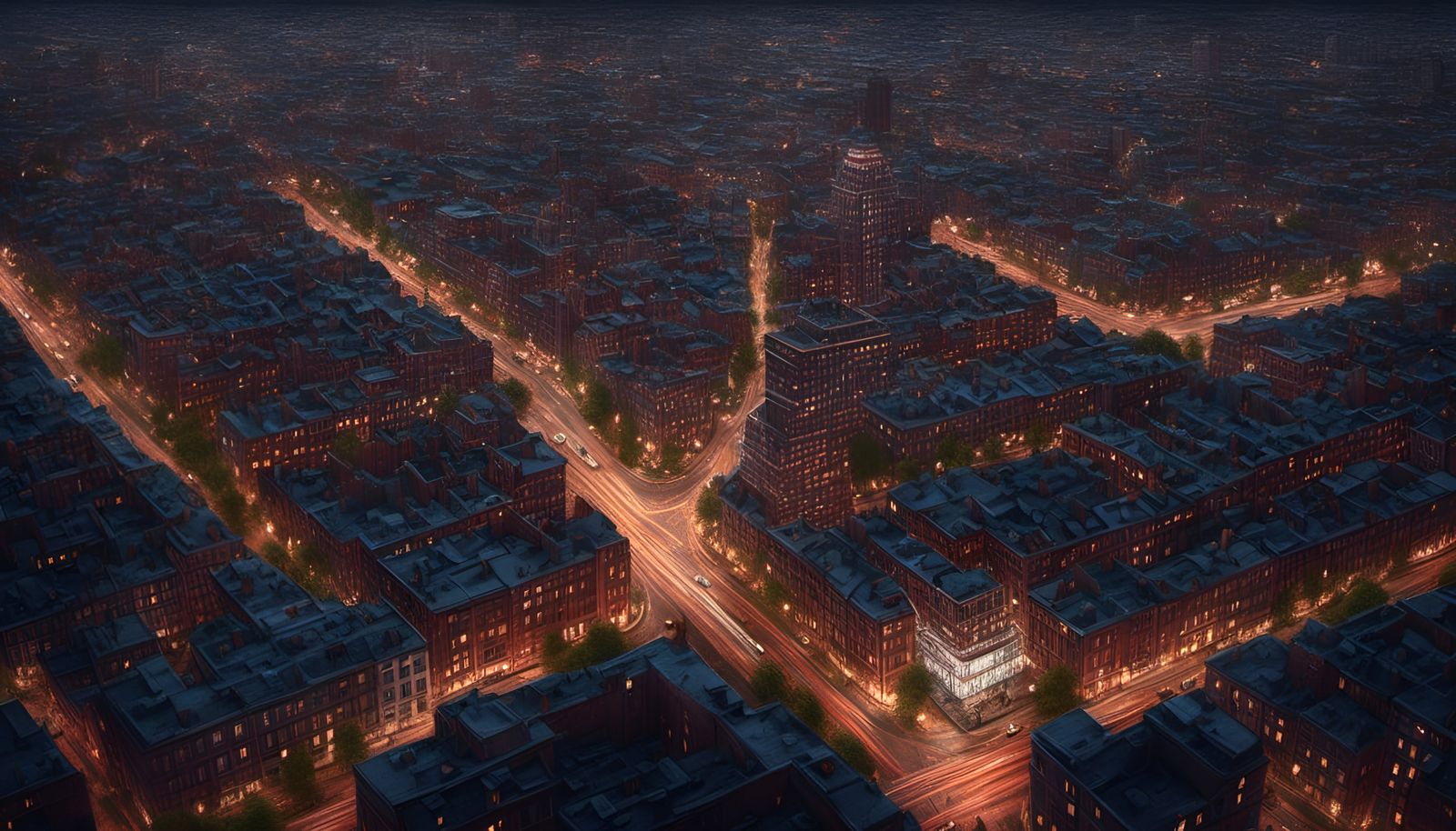 Surreal Cityscape: Harlem Renaissance Cubism in HDR