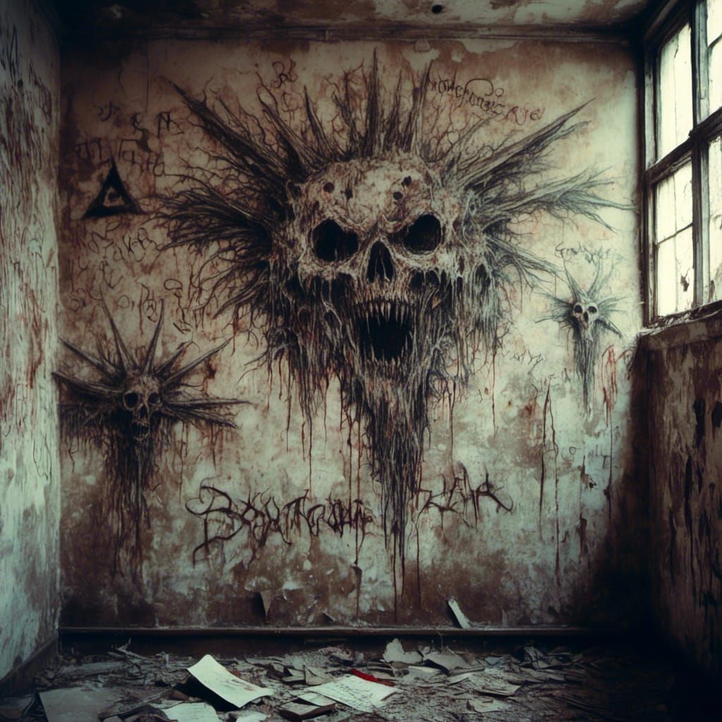 Disturbing Satanic Drawings in Abandoned School