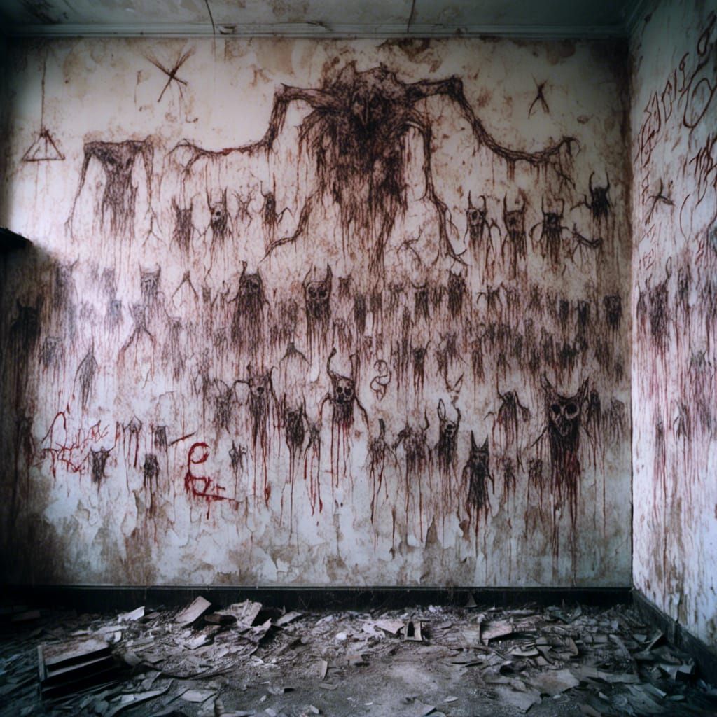 Macabre Satanic Drawings in Abandoned School