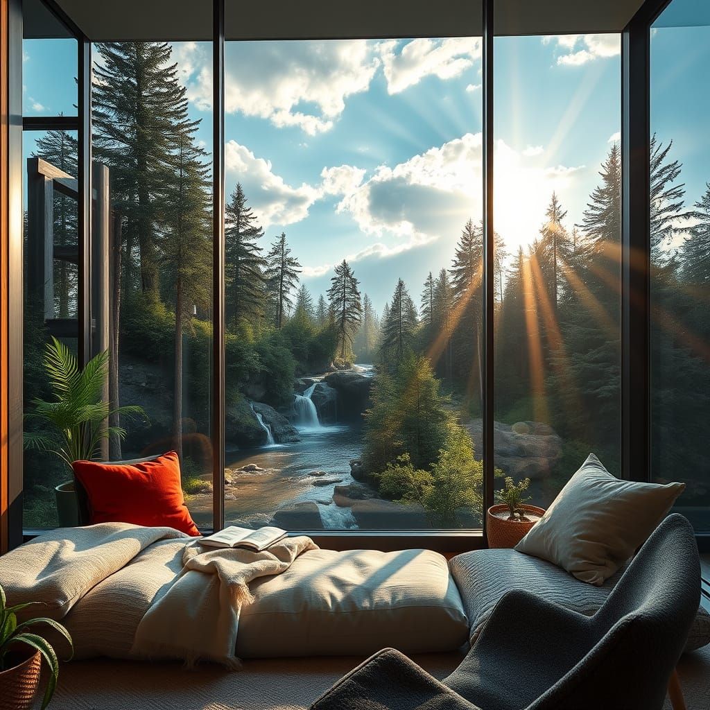 Cozy Room with Breathtaking Forest View