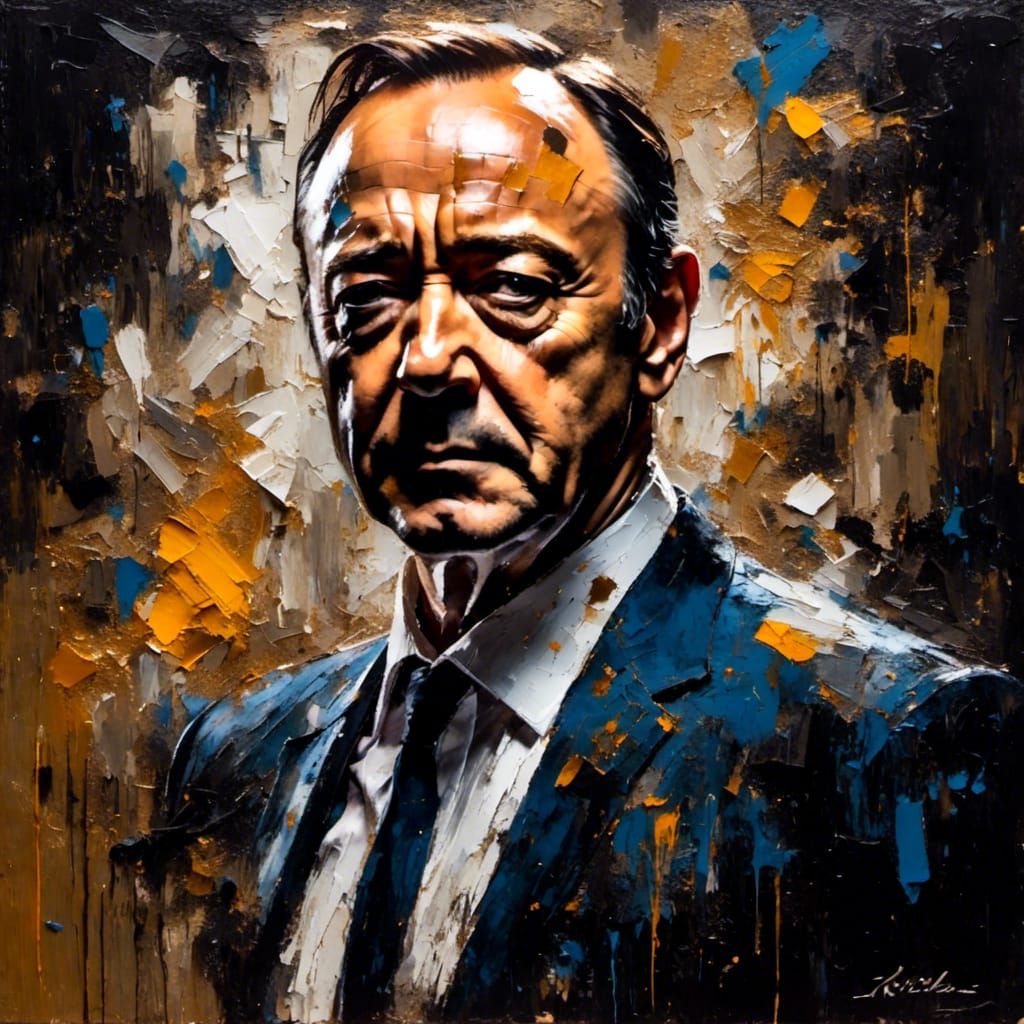 Kevin Spacey Portrait in Impasto Style