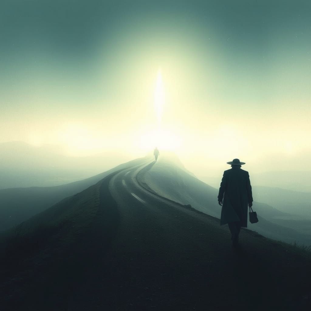 Surreal Landscape with Ethereal Light, Dreamlike Art