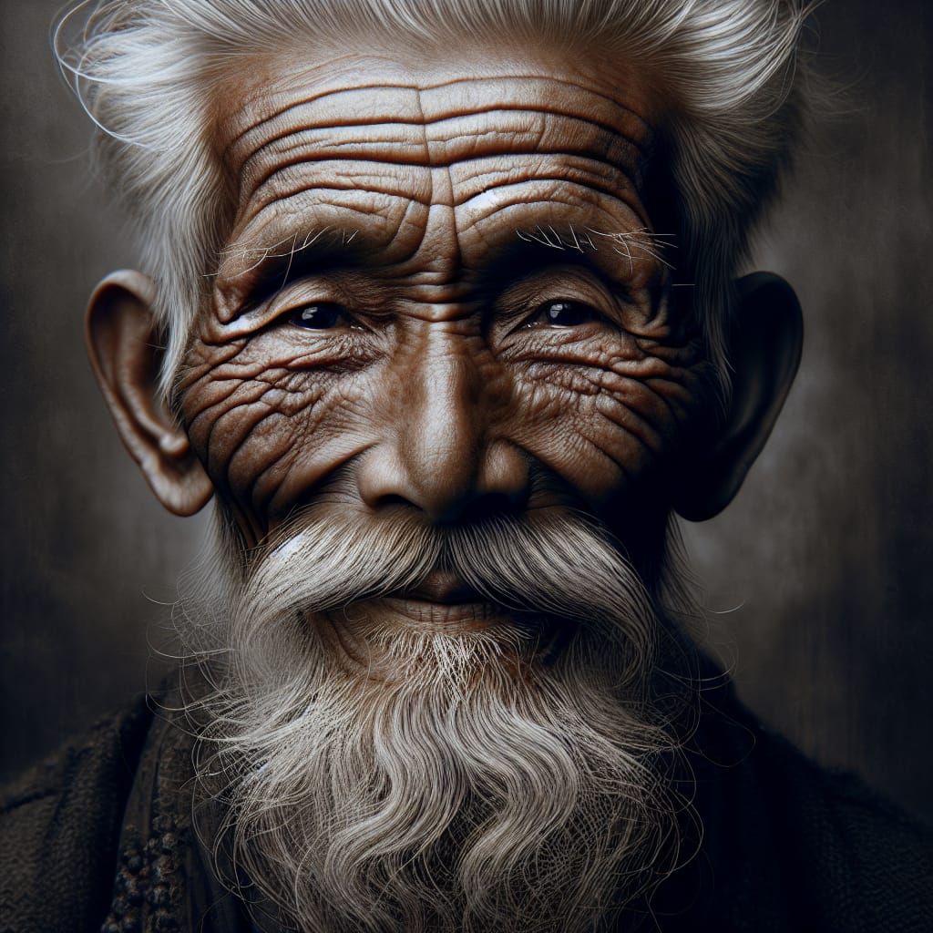 Elderly Nepalese Man Exudes Wisdom and Tranquility