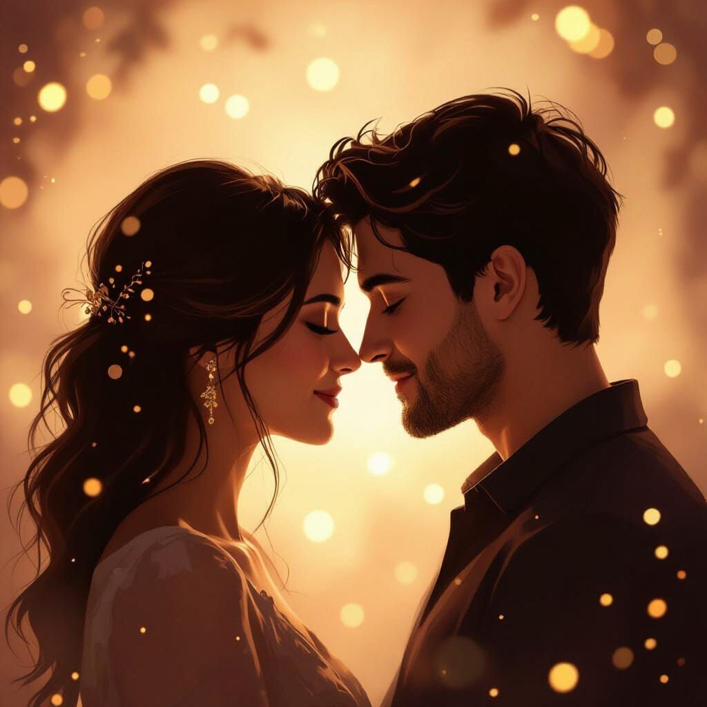 Couple Silhouette in Ethereal Fantasy Art