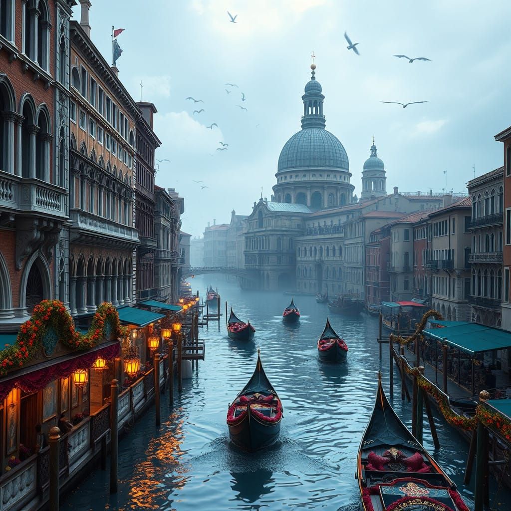 Fantastical Venice Carnival in Vibrant Colors