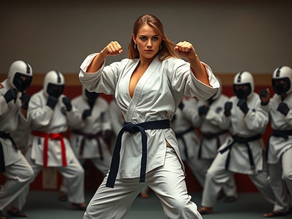 Morgan Webb Ready for Karate Battle