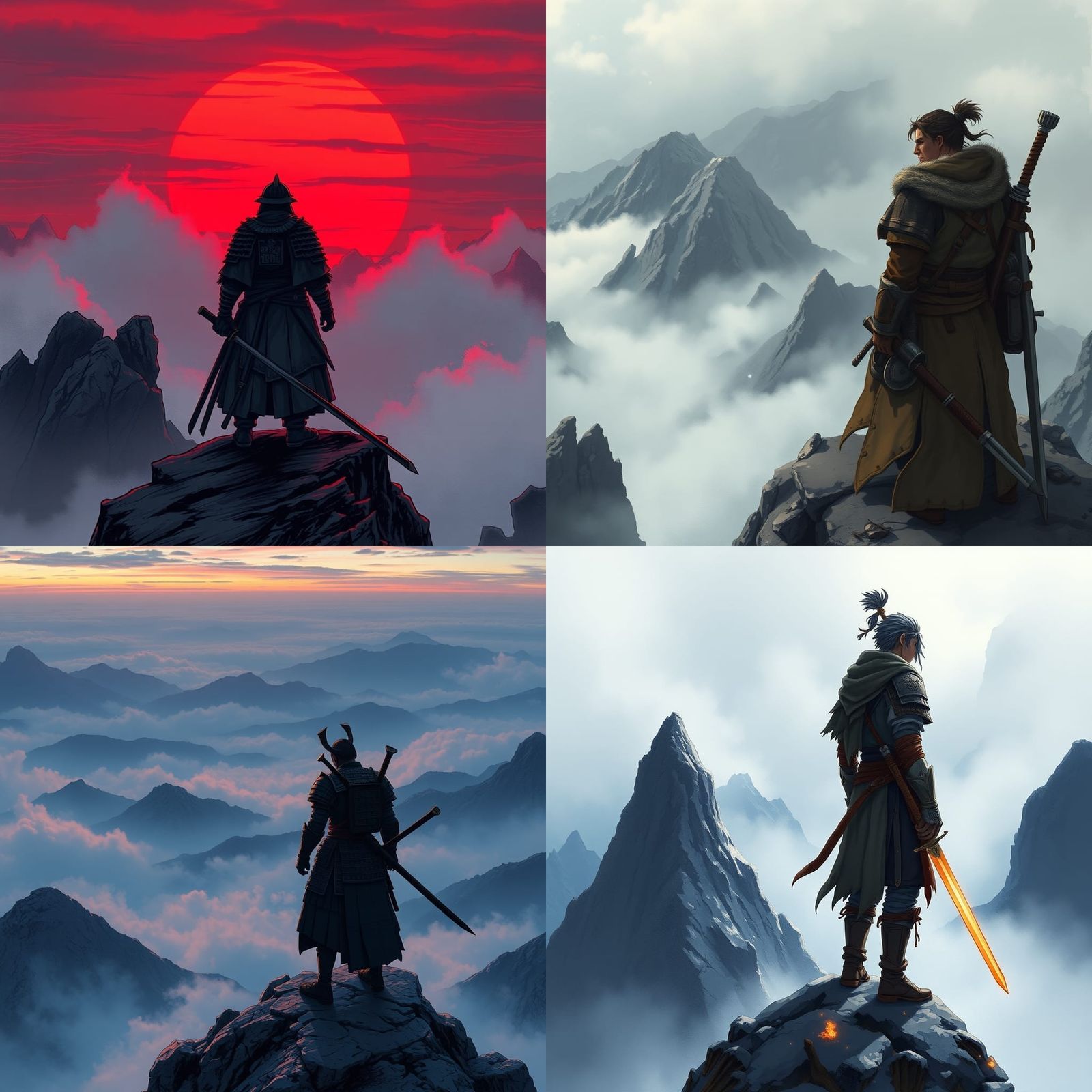 Lonely Warrior in Anime Style