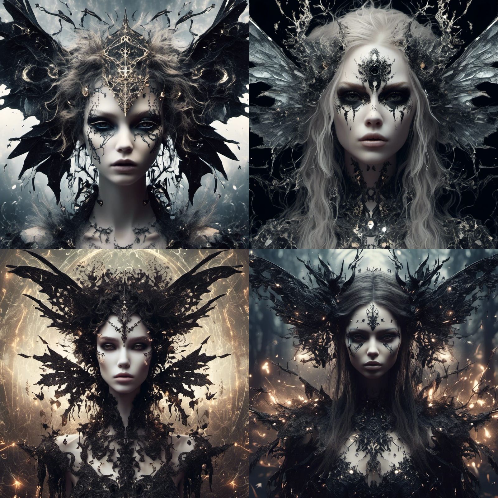 Shattered Mirror Fairy with Glowing Runes