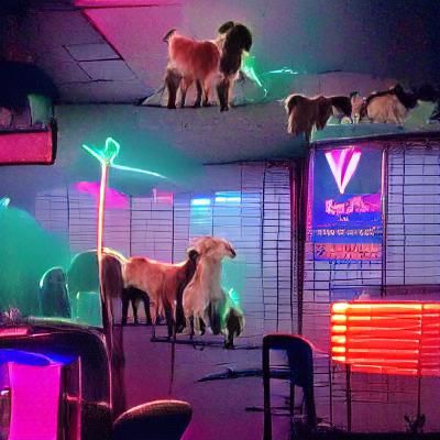 Humorous Goat Strip Club Scene