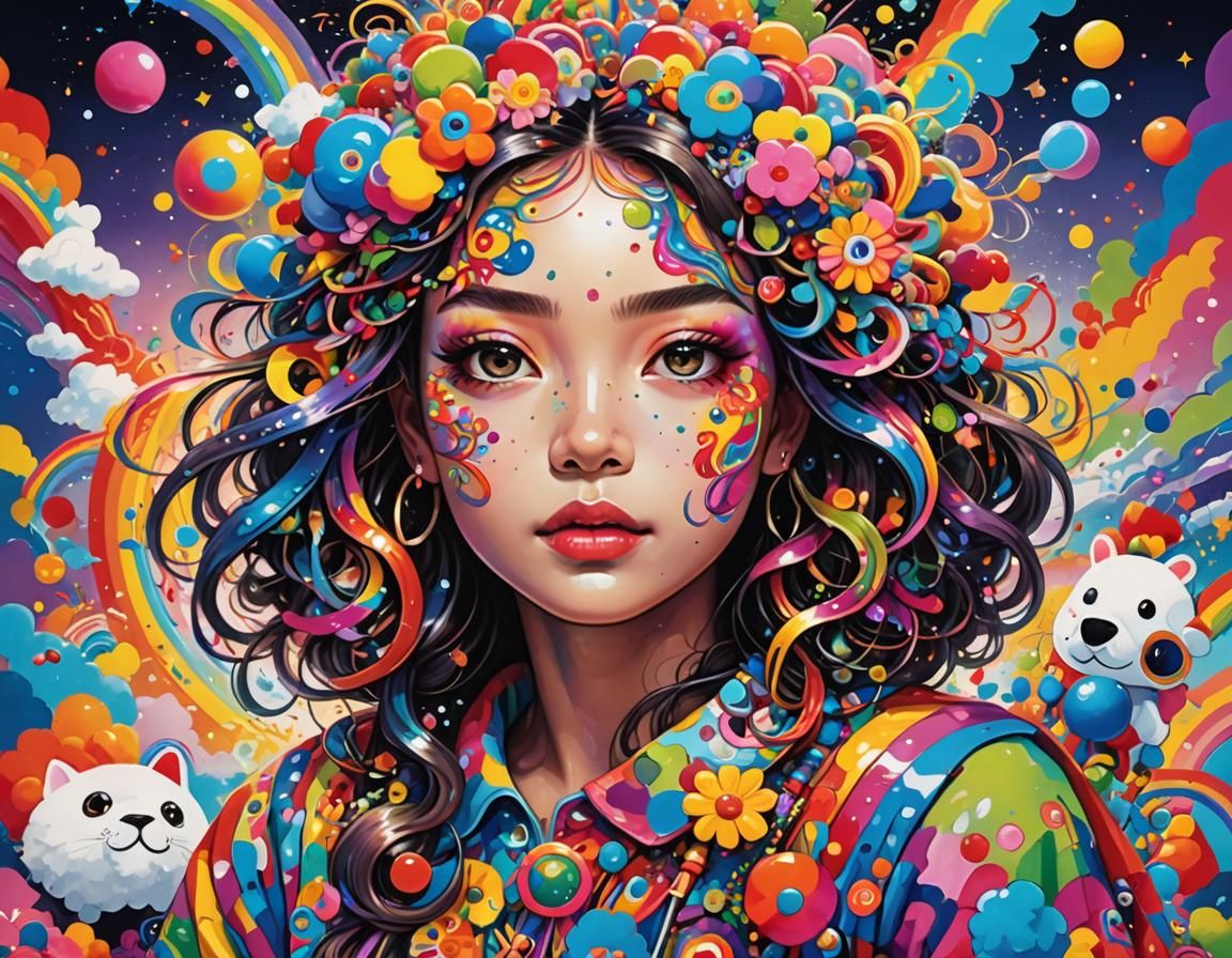 Colorful Abstract Portrait in Magical Realism Style