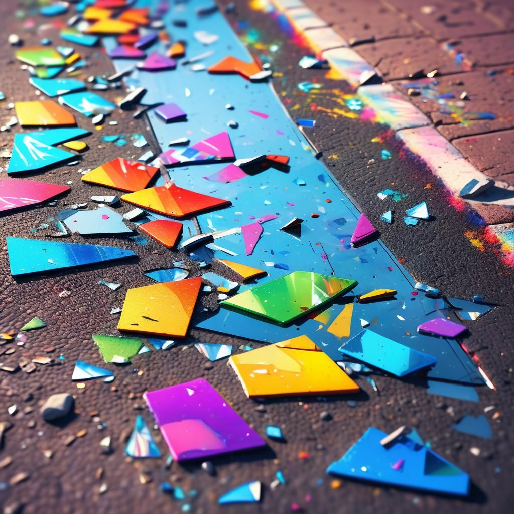 Graffiti Art: Shattered Rainbow Mirror Shards