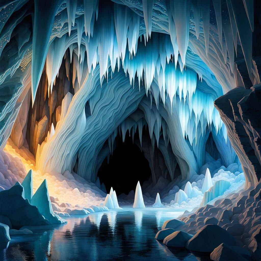 Ethereal Crystal Ice Cave: A Sparkling Masterpiece