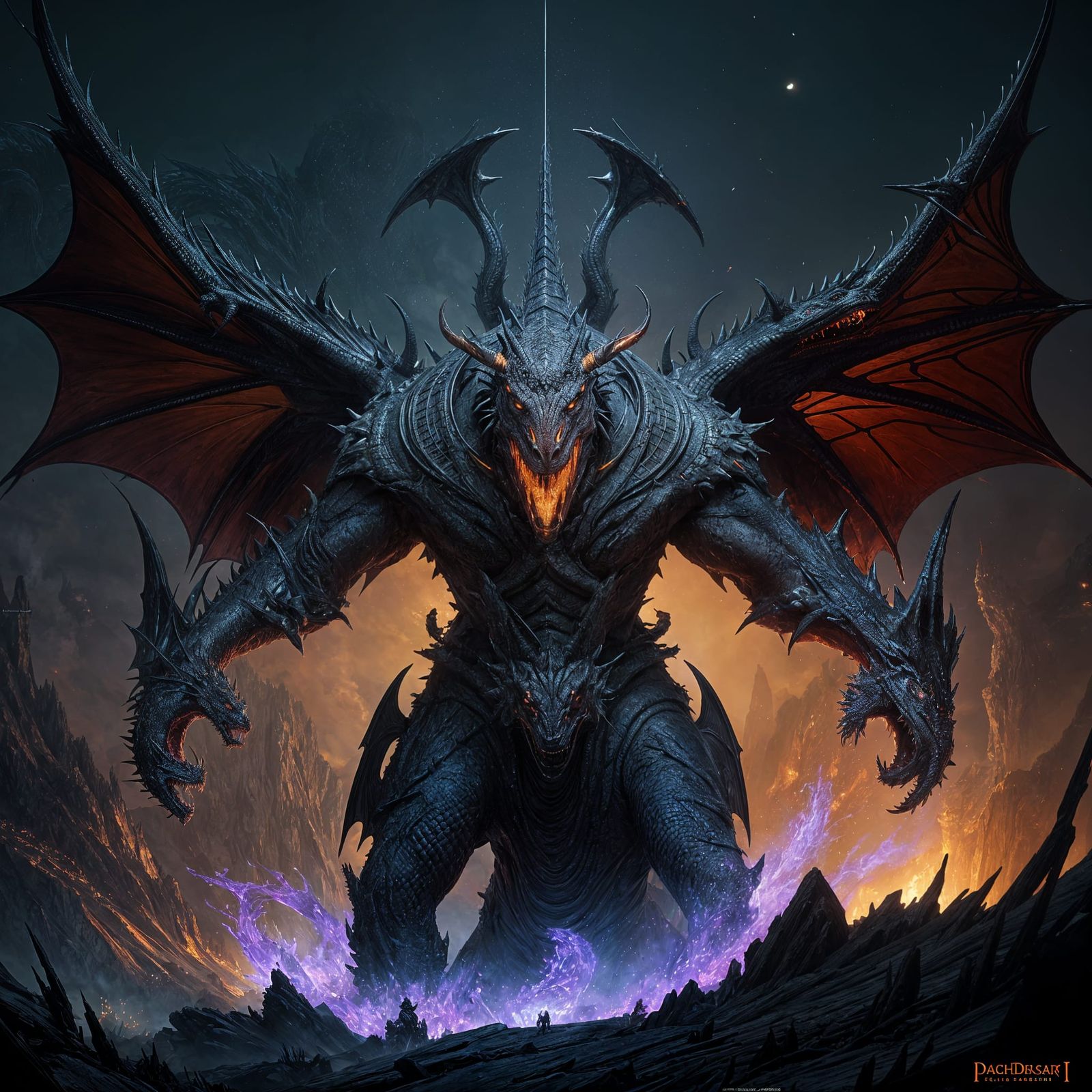 Azi Dahaka Dragon in Art Nouveau Style