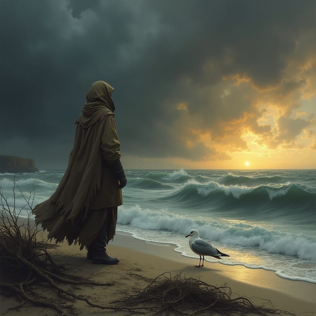 Majestic Stormy Seascape in Romantic Style