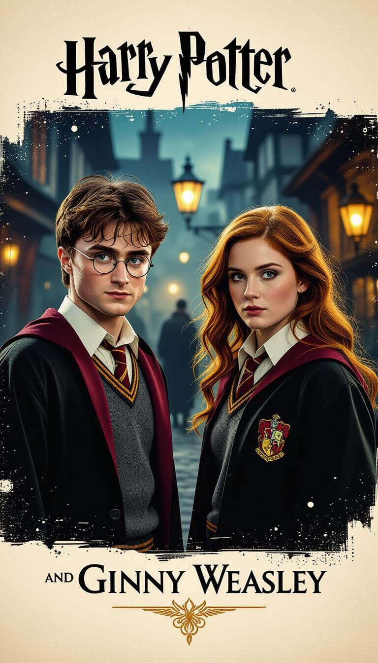 Harry Potter and Ginny Weasley in Aetherpunk Style