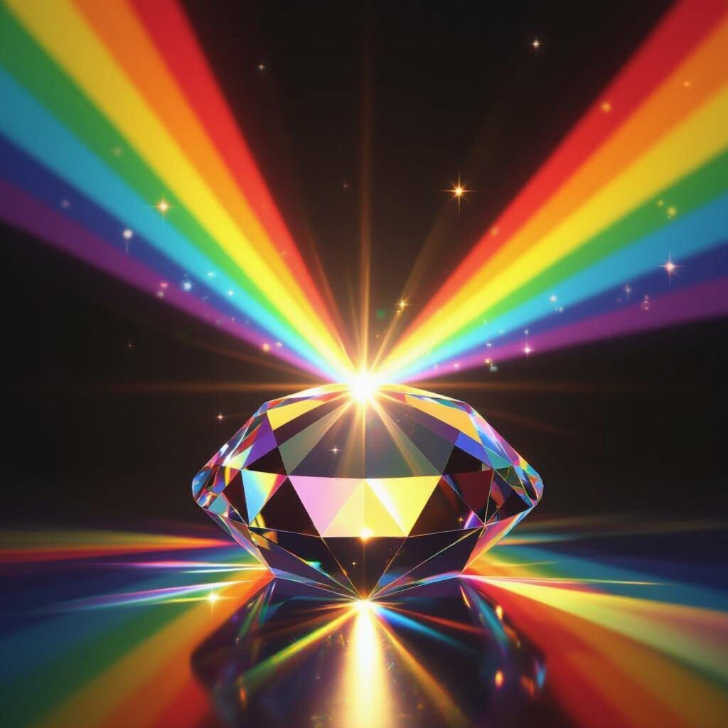 Rainbow Spectrum from Crystal Prism Digital Art
