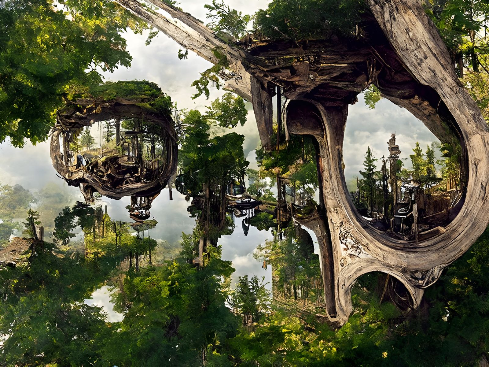 Inverted World: A Detailed Upside-Down Landscape