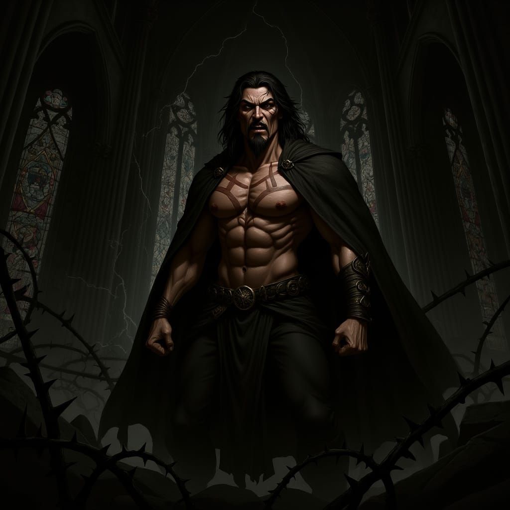 Dark Djinn Grants Wishes in Gritty Fantasy Art