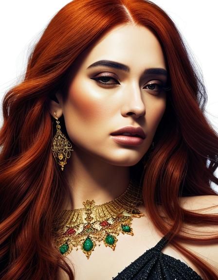 Woman with Jeweled Butterflies, Hyperrealistic Art