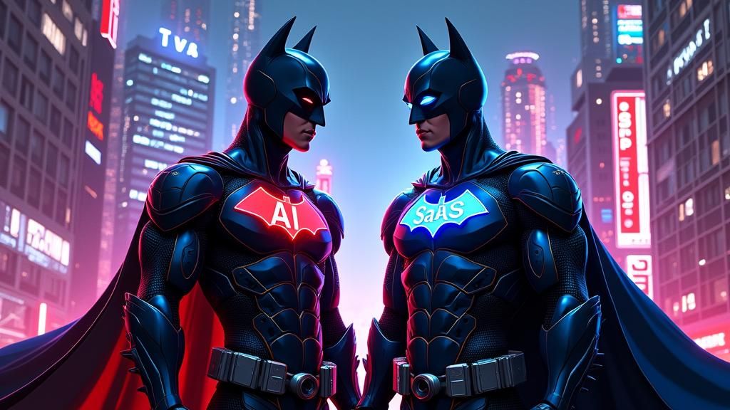 AI and SaaS: High-Tech Heroes in Comic Style