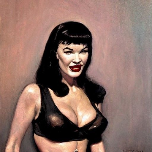Bettie Page: Photorealistic Ethereal Oil Painting