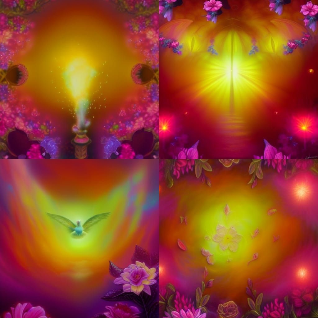 Ethereal Flower in Dreamlike Cosmic Landscape