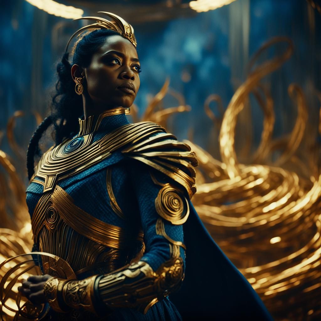 Cinematic Still of Menacing Omnic Illari