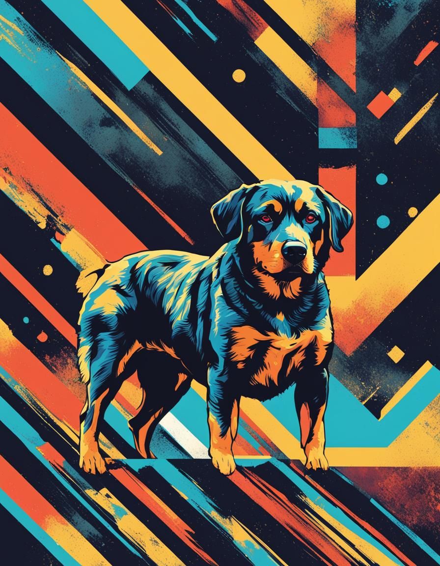 Dog's Late Night Drive: Pop Art Screen Print