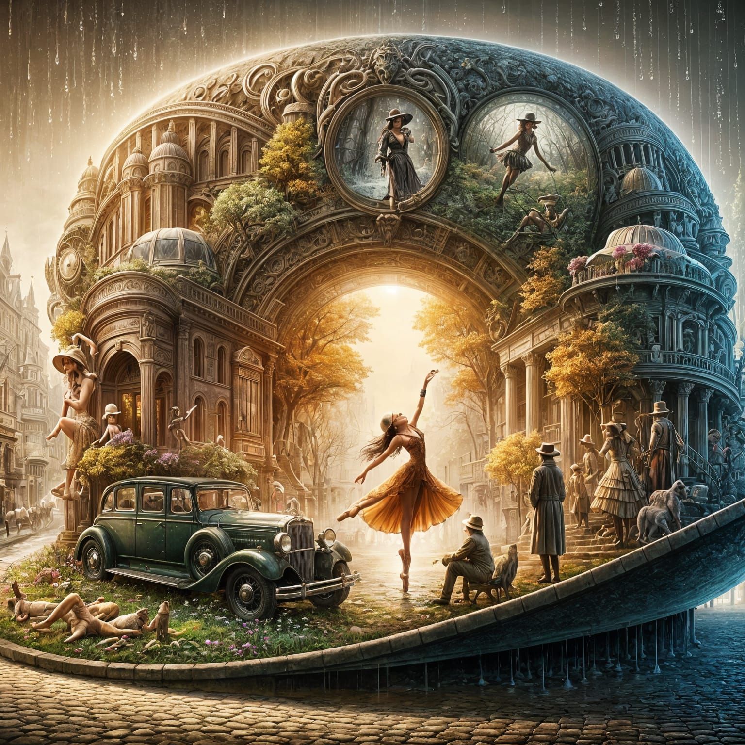 Surreal Scenes Inside a Grand Hat