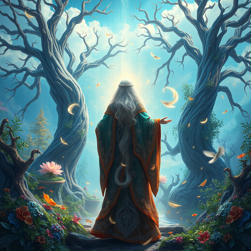 Mystical Being Imbues Life in Dreamlike Landscape