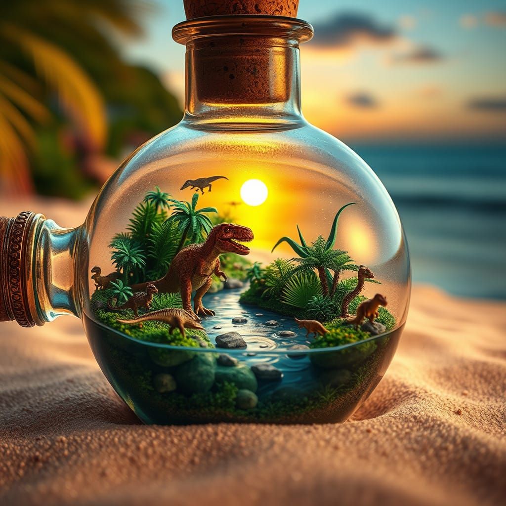Prehistoric Wonderland in a Tiny Glass Bottle